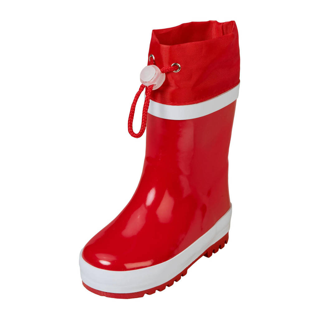 Playshoes Basic  gevoerde regenlaarzen rood kids, Rood/wit