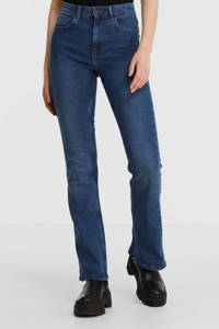 PIECES high waist flared jeans PCPEGGY medium blue denim, Medium blue denim