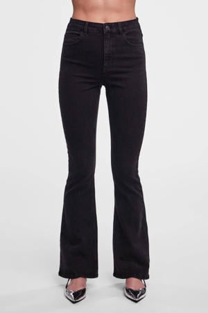 high waist flared jeans PCPEGGY zwart