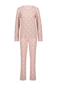 HEMA pyjama met hartjes roze/wit, Roze/wit