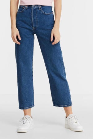 Ribcage high waist straight fit jeans blauw