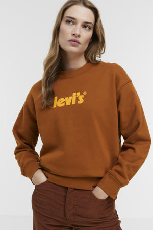 sweater GRAPHIC STANDARD CREW met logo terra