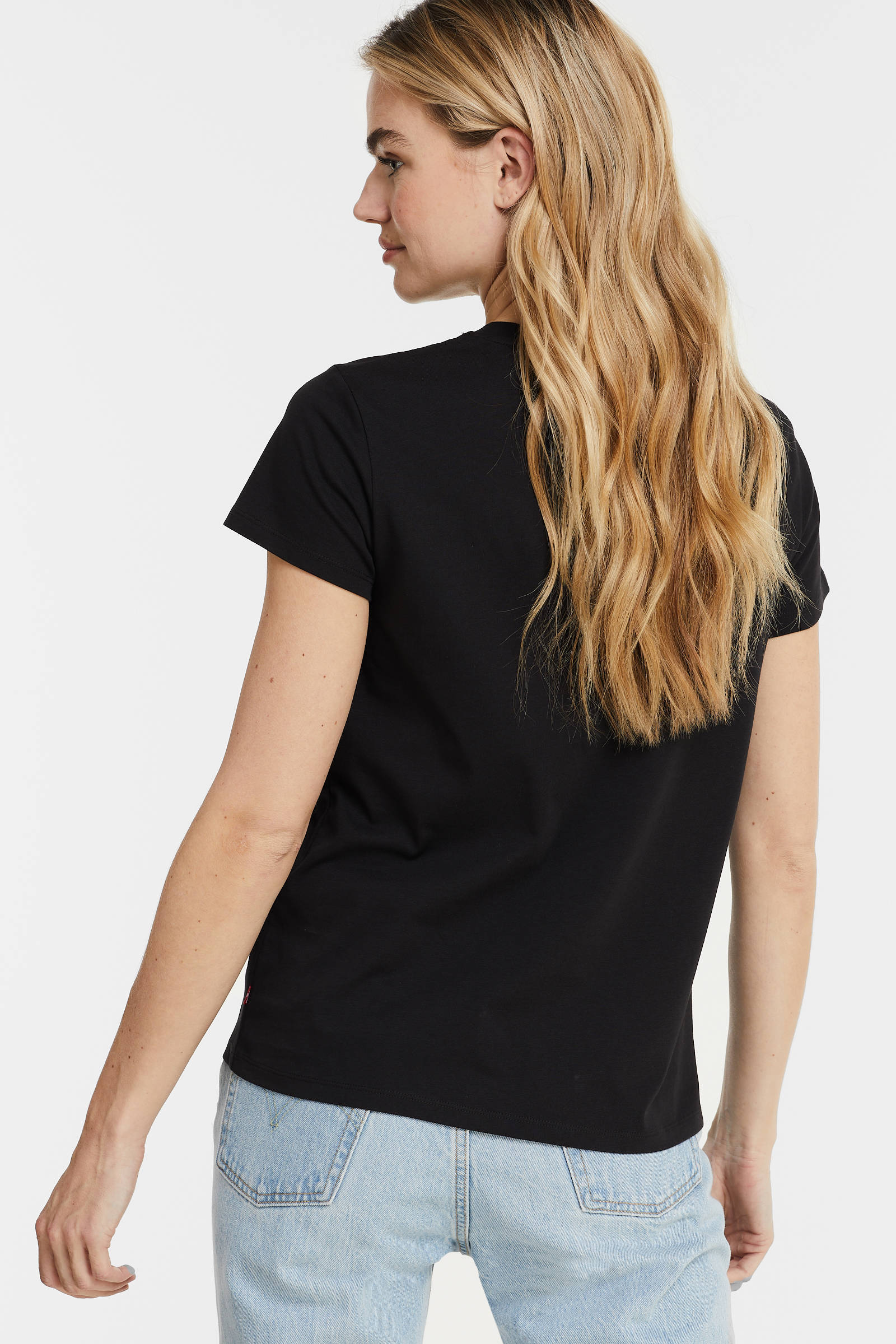 Levi's T shirt PERFECT TEE met logo zwart/wit online kopen