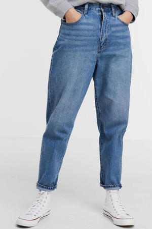 high waist tapered fit jeans