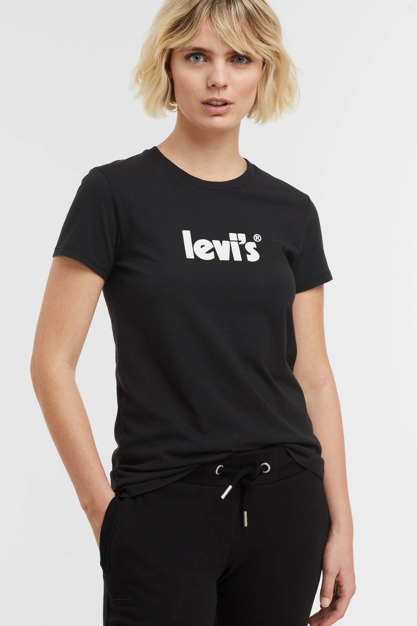 Levi's T shirt THE PERFECT TEE met logo zwart online kopen