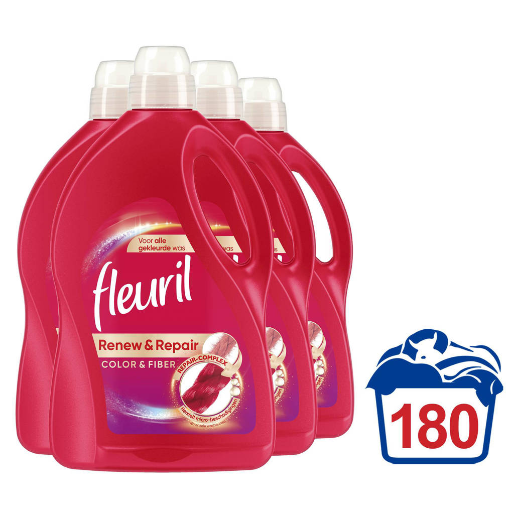 Doe alles met mijn kracht Bonus Verbeteren Fleuril Color & Fiber vloeibaar wasmiddel - 180 wasbeurten - 180 wasbeurten  | wehkamp