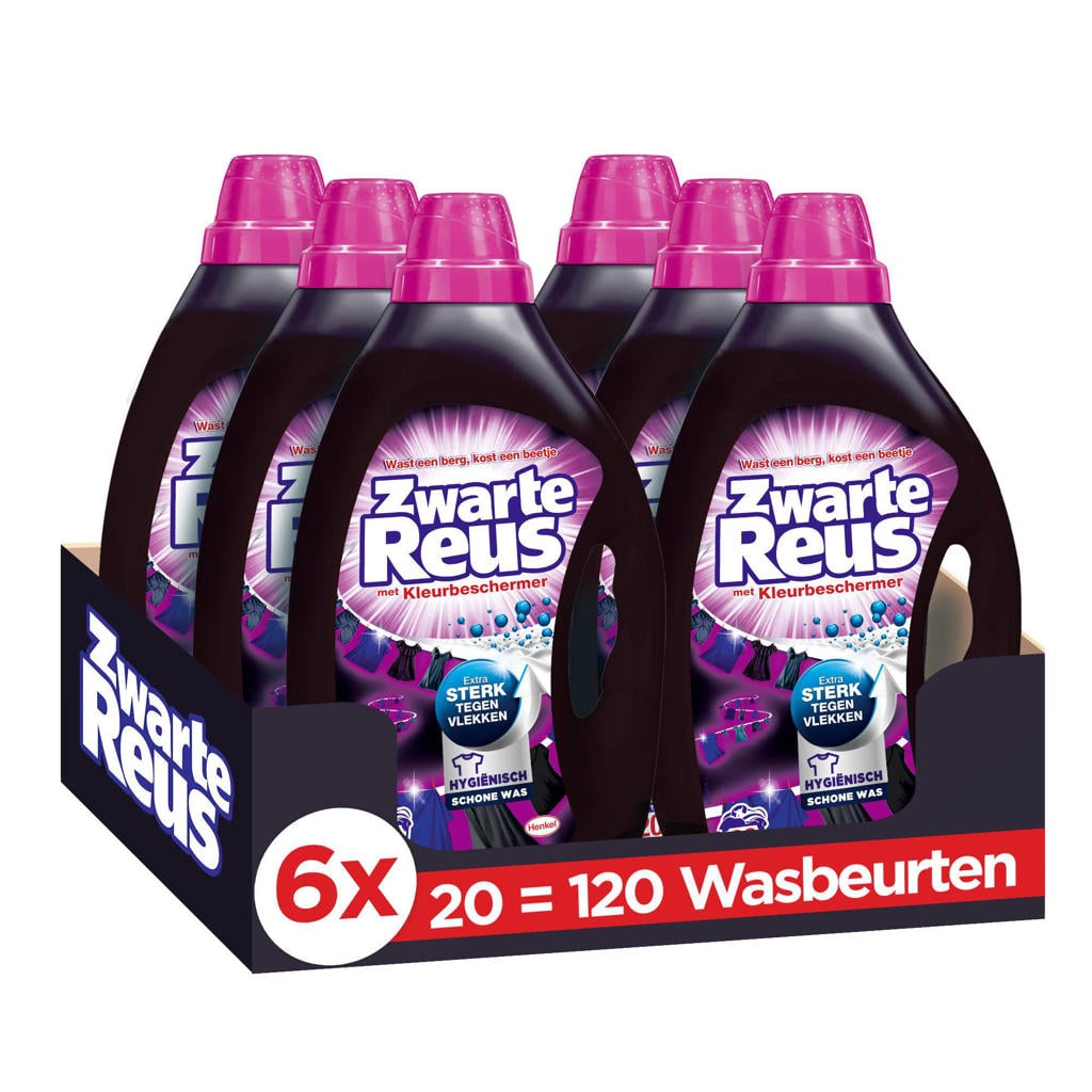 Witte Reus Zwarte Reus Gel vloeibaar wasmiddel - 6 x 20 wasbeurten - voordeelverpakking - 120 wasbeurten