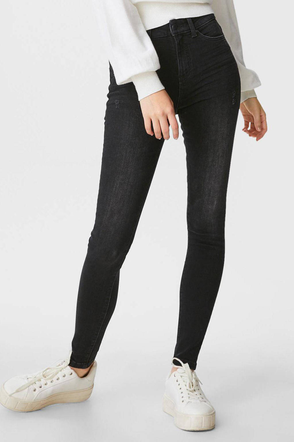 C&A Clockhouse high waist skinny jeans zwart, Zwart
