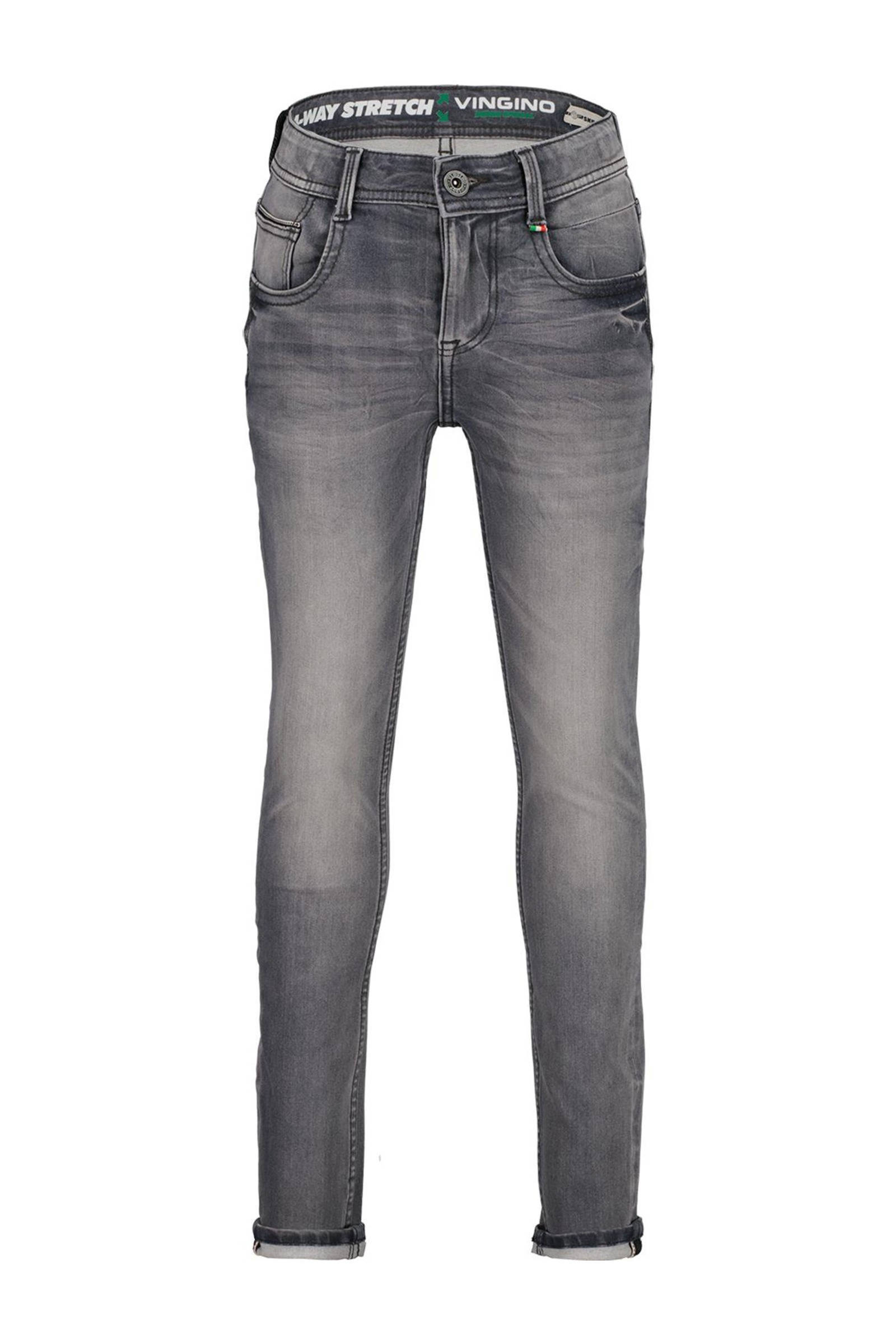 Vingino skinny jeans Alfons dark grey vintage | wehkamp