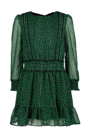 semi-transparante jurk Pelanne met all over print groen/zwart