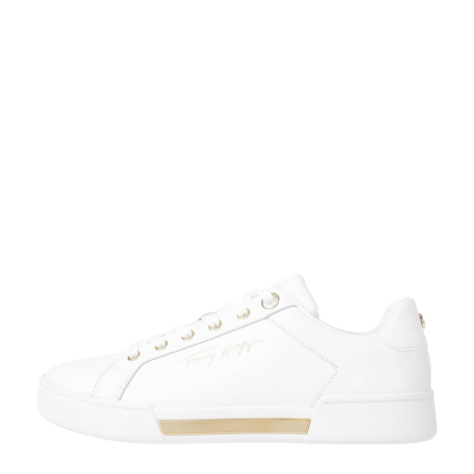 Tommy Hilfiger leren sneakers wit | wehkamp