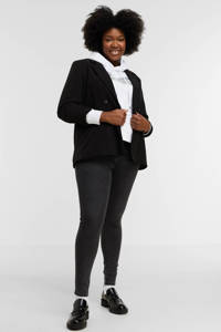 Zwarte dames z-one blazer Kini van polyester met lange mouwen, reverskraag en double breasted sluiting