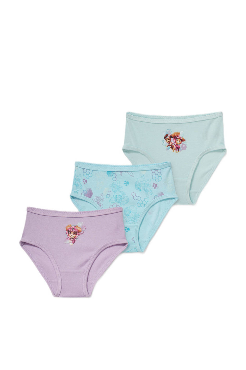 C&A Paw Patrol slip - set van 3 blauw/lila, Aqua/lila
