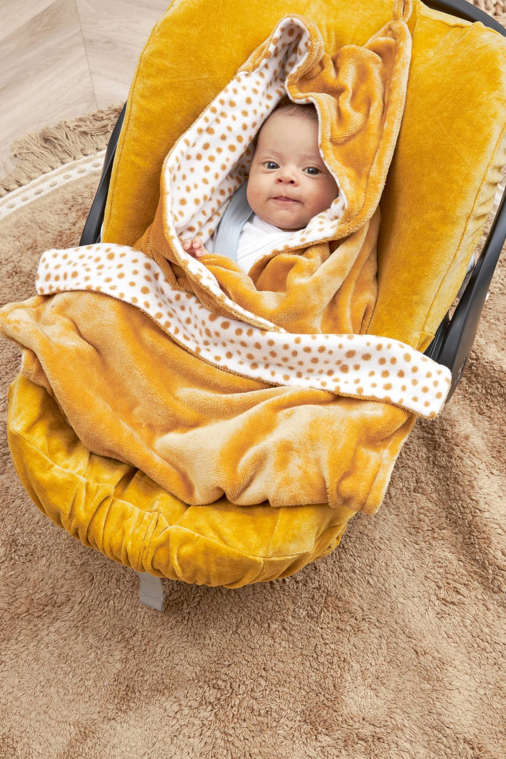 Meyco badcape - set van 2 Basic jersey Cheetah Honey Gold