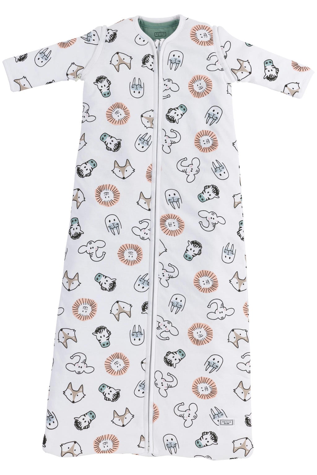 Meyco 4-seizoenen babyslaapzak Animal multi/stone green