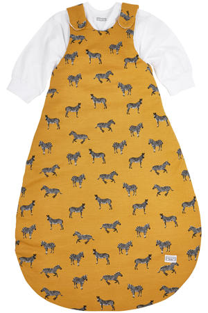 gevoerde 2-delige baby slaapzak Zebra Animal Honey gold