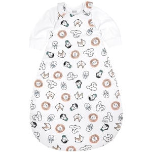 gevoerde 2-delige baby slaapzak Animal wit/bruin/zwart