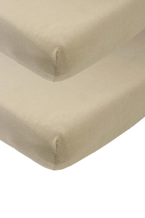 katoenen wieg hoeslaken - 40x80/90 cm taupe (set van 2)