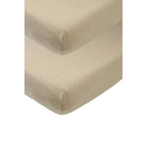 katoenen ledikant hoeslaken - 60x120 cm taupe (set van 2)