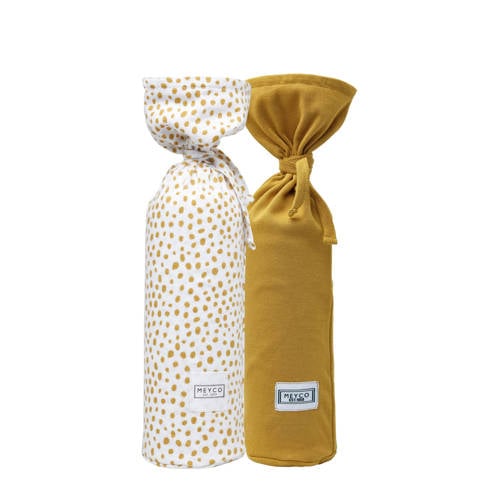 Meyco kruikenzak Basic jersey Cheetah - set van 2 honey gold afbeelding