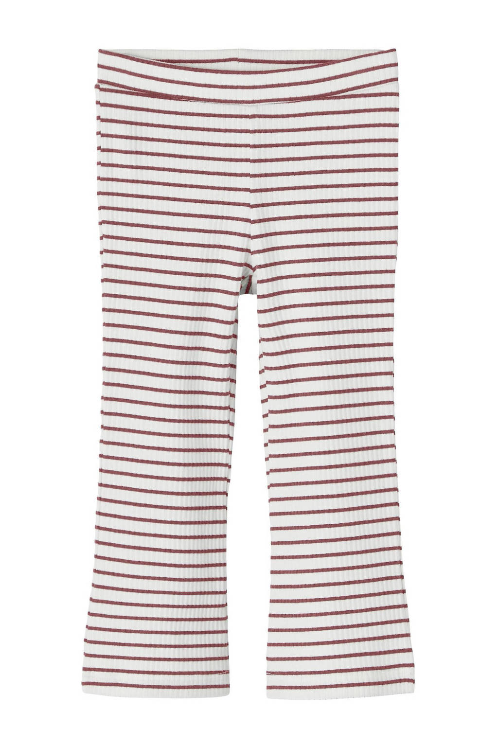 Wit en rode meisjes NAME IT MINI gestreepte broek van duurzaam stretchkatoen met regular waist en elastische tailleband
