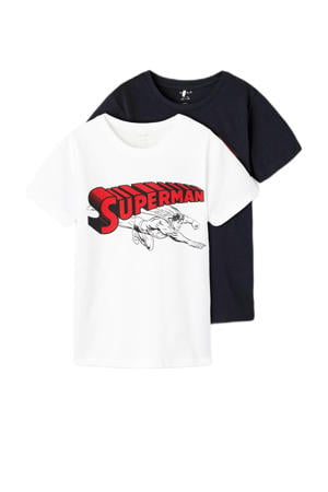 t-shirt - set van 2 wit/zwart Superman