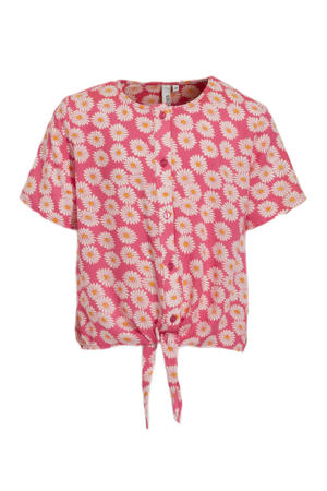 gebloemde blouse LPNYA roze/wit/geel