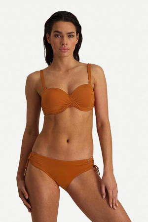 voorgevormde strapless bandeau bikinitop oranje