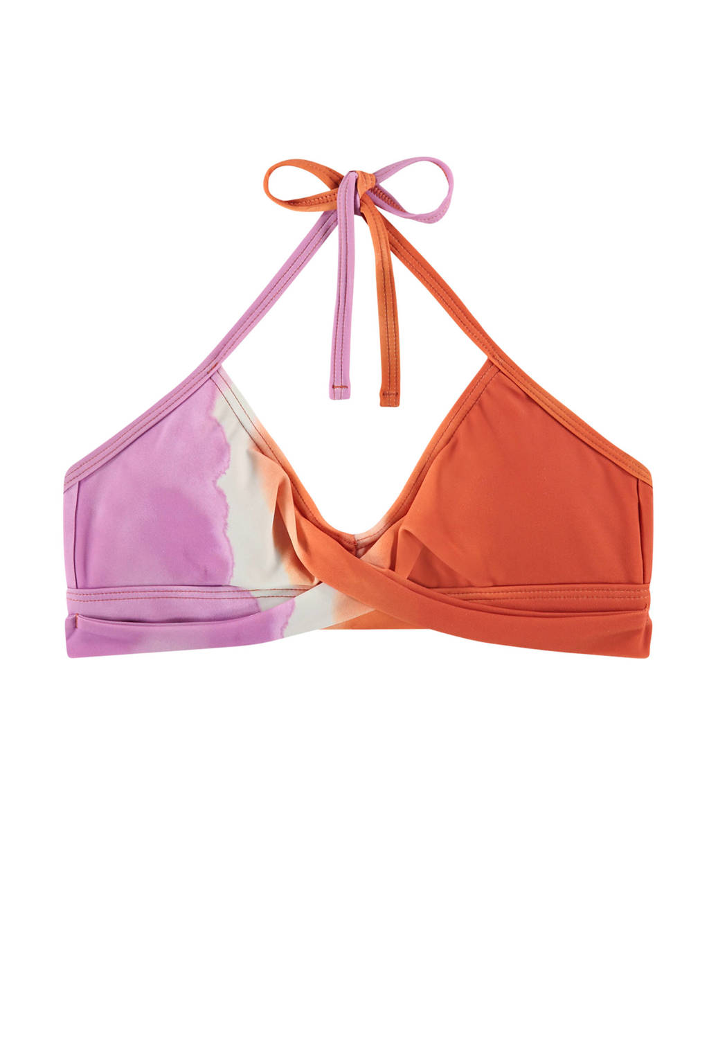 Beachlife tie-dye bikinitop oranje/roze/wit
