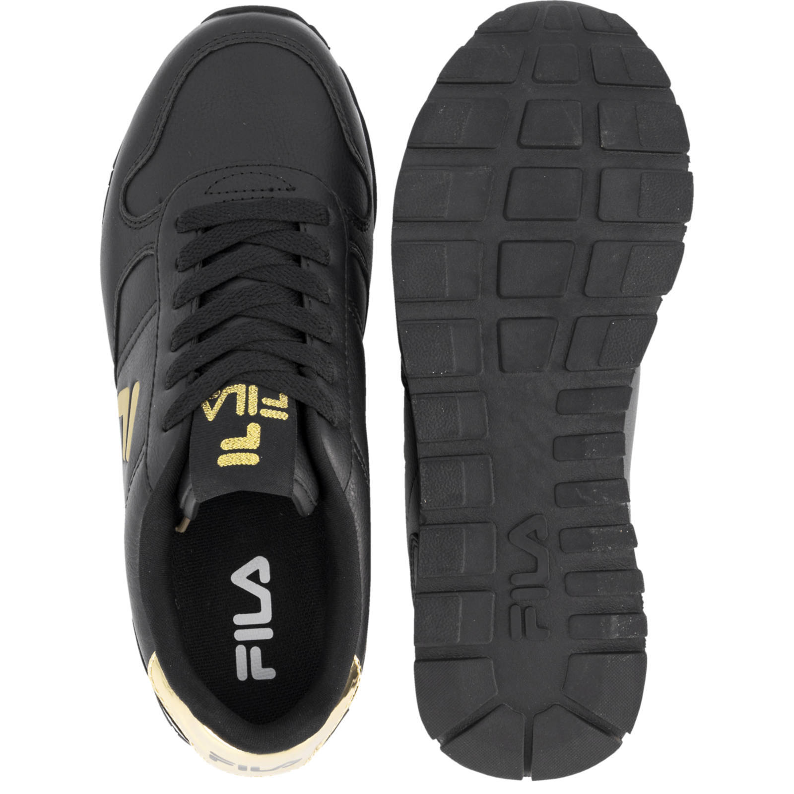 Fila sneakers zwart/goud | wehkamp
