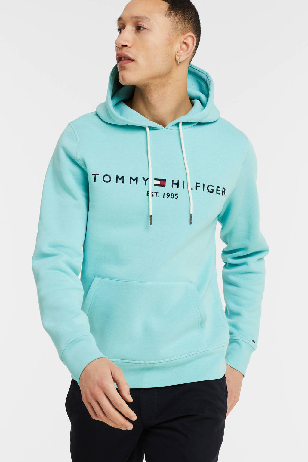 onderwijzen Bedrijf racket Tommy Hilfiger hoodie met logo arctic aqua | wehkamp
