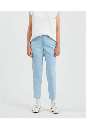 cropped tapered fit pantalon Halle van gerecycled polyester lichtblauw