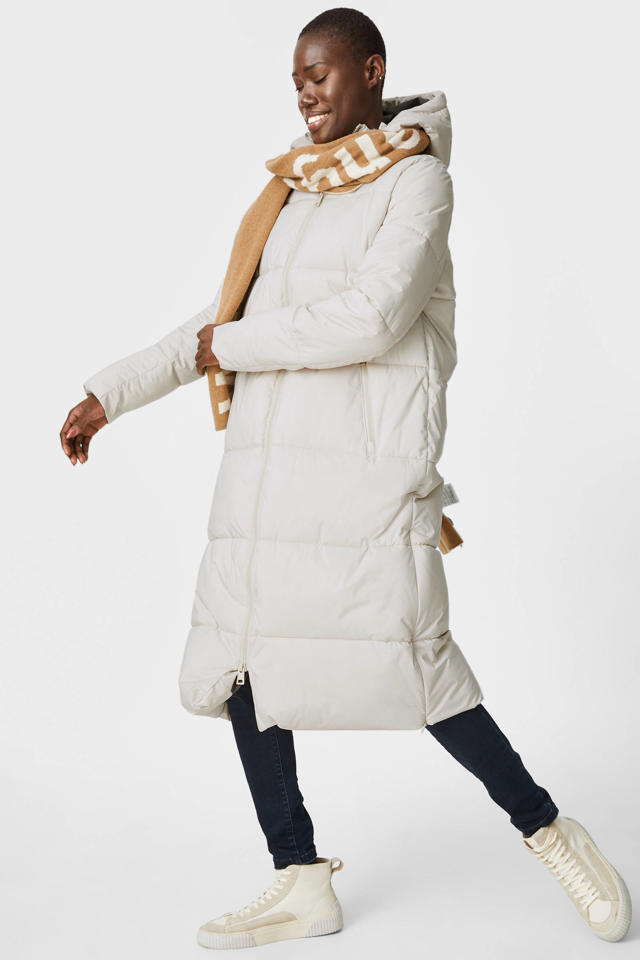 Vet Panter bladeren C&A gewatteerde jas van gerecycled polyester wit | wehkamp