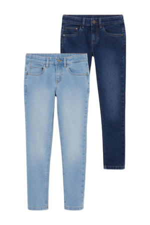 skinny fit jeans - set van 2 light denim/dark denim