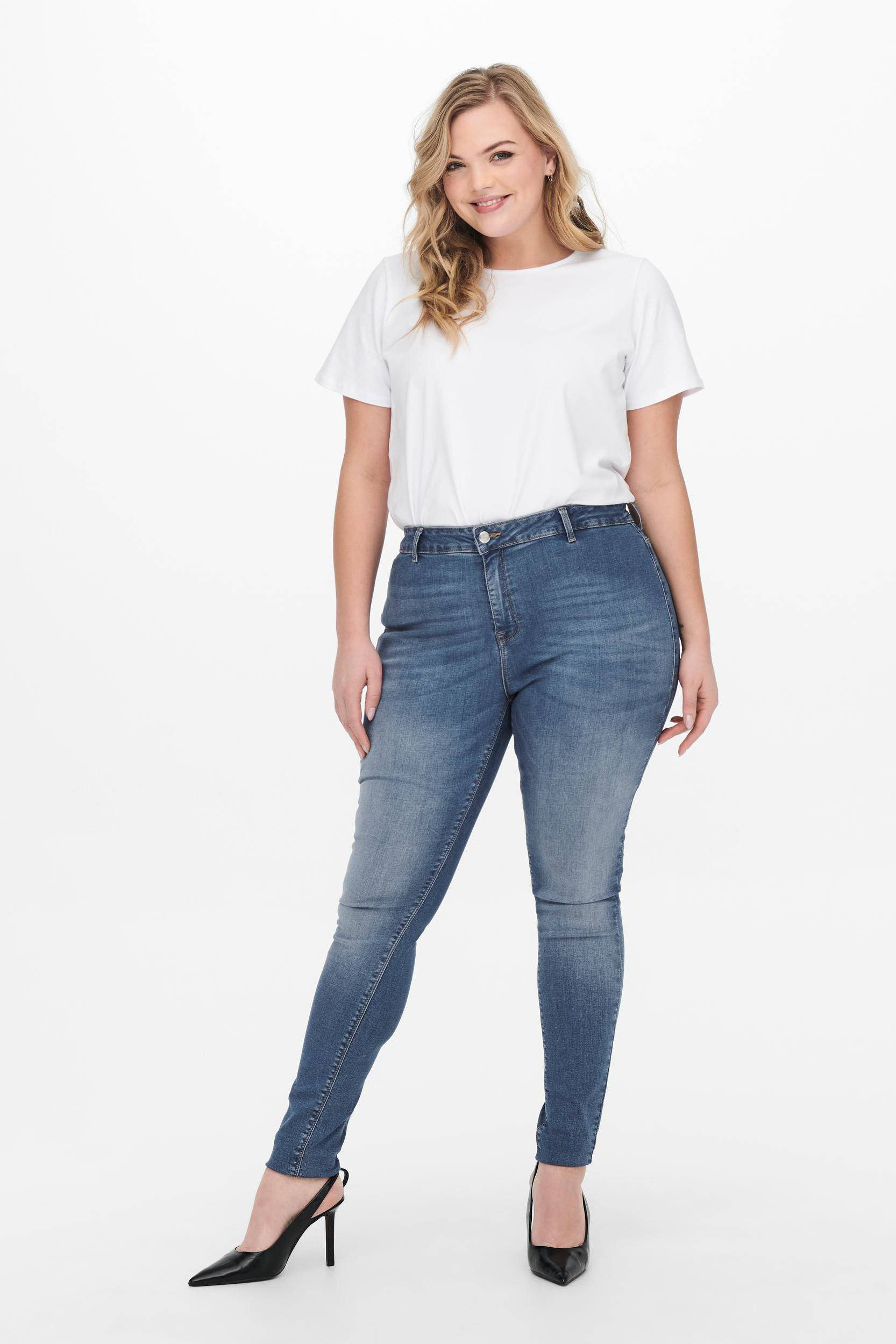 ONLY CARMAKOMA high waist skinny jegging CARHUBA dark denim | wehkamp