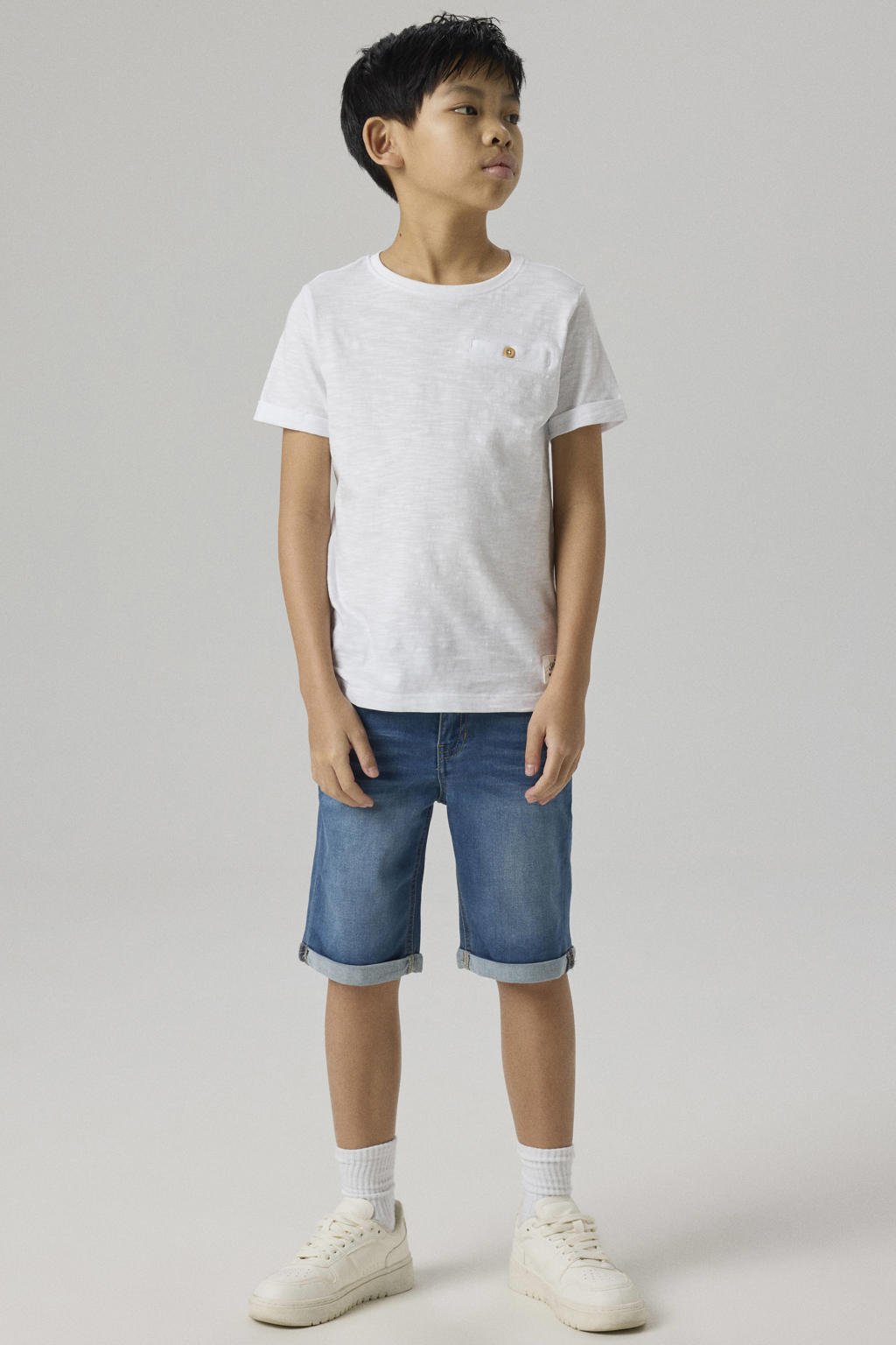 NAME IT KIDS slim fit jeans bermuda NKMTHEO stonewashed