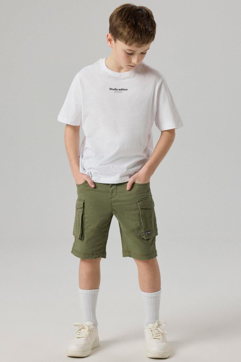 NAME IT KIDS regular fit cargo bermuda NKMRYAN kaki