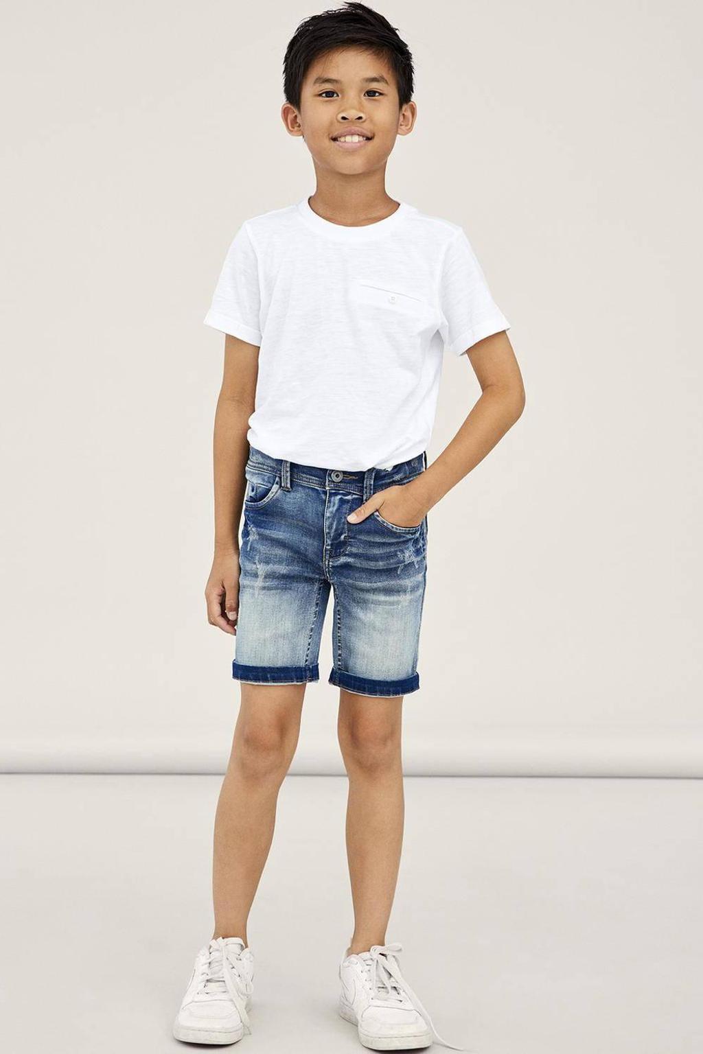 NAME IT KIDS slim fit jeans bermuda NKMTHEO stonewashed