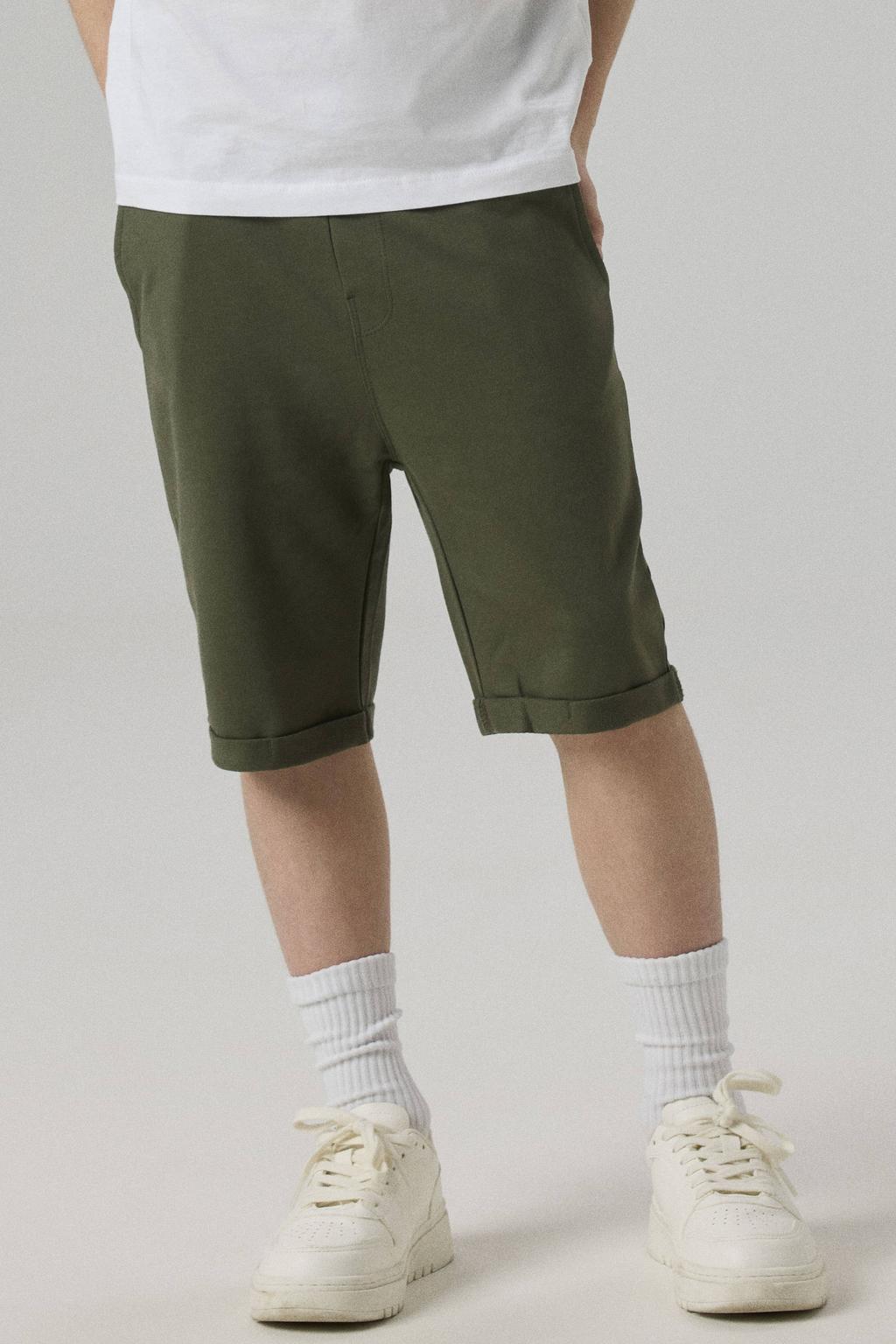 NAME IT KIDS regular fit sweatshort NKMVERMO donkergroen