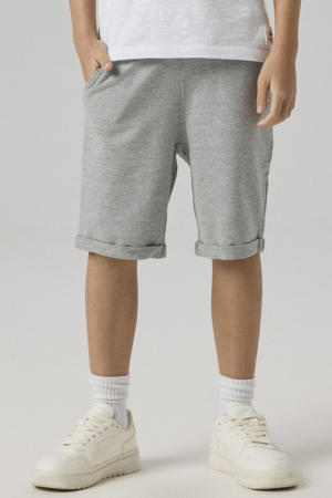regular fit sweatshort NKMVERMO grijs melange