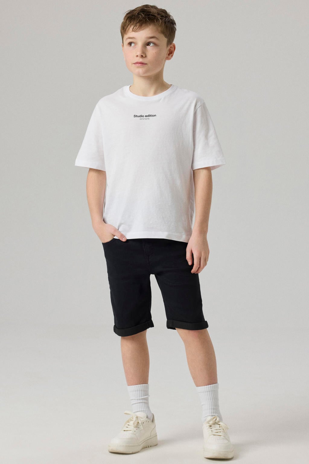 NAME IT KIDS slim fit jeans bermuda NKMSOFUS black denim