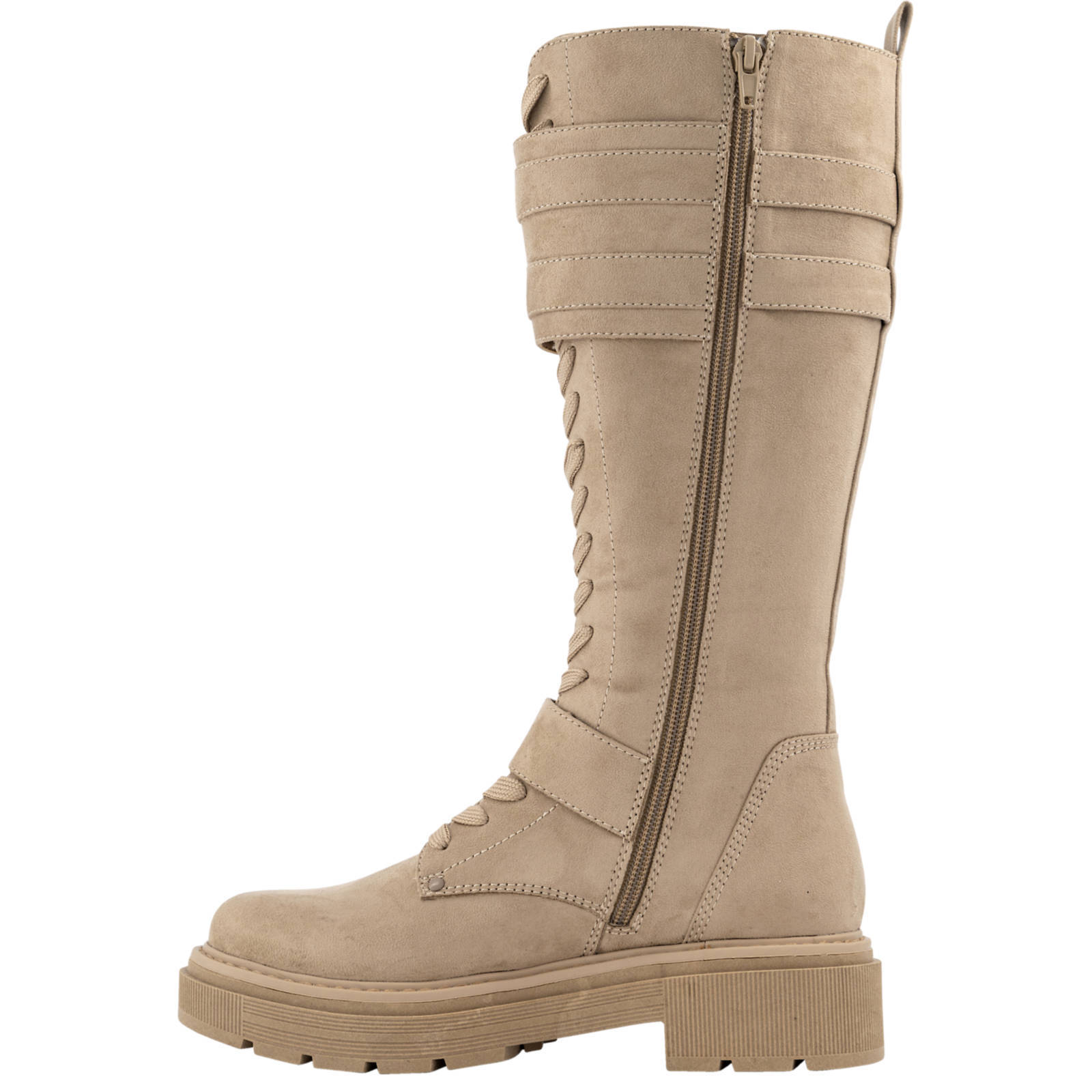 Oxmox veterboots met siergesp beige | wehkamp