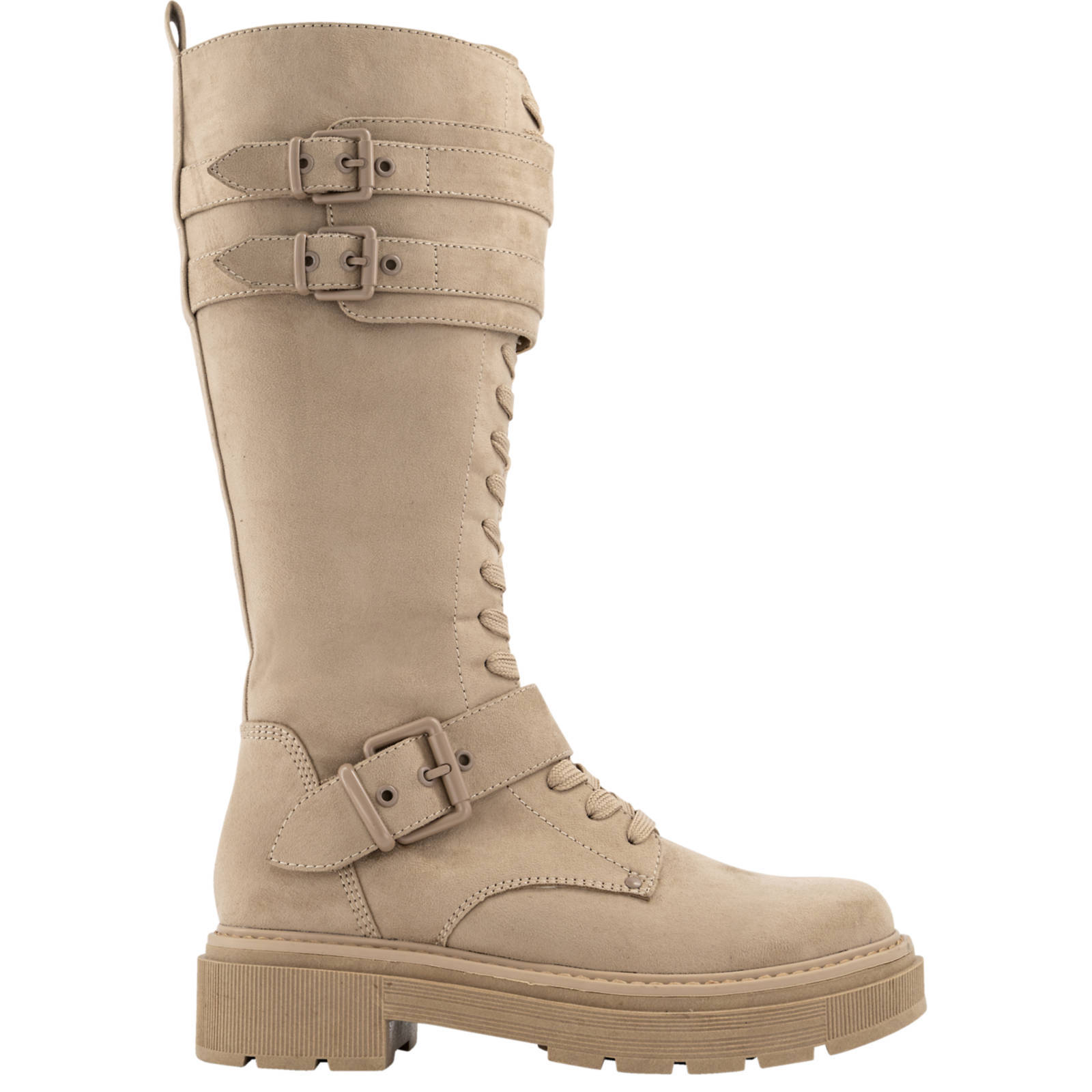 Oxmox veterboots met siergesp beige | wehkamp