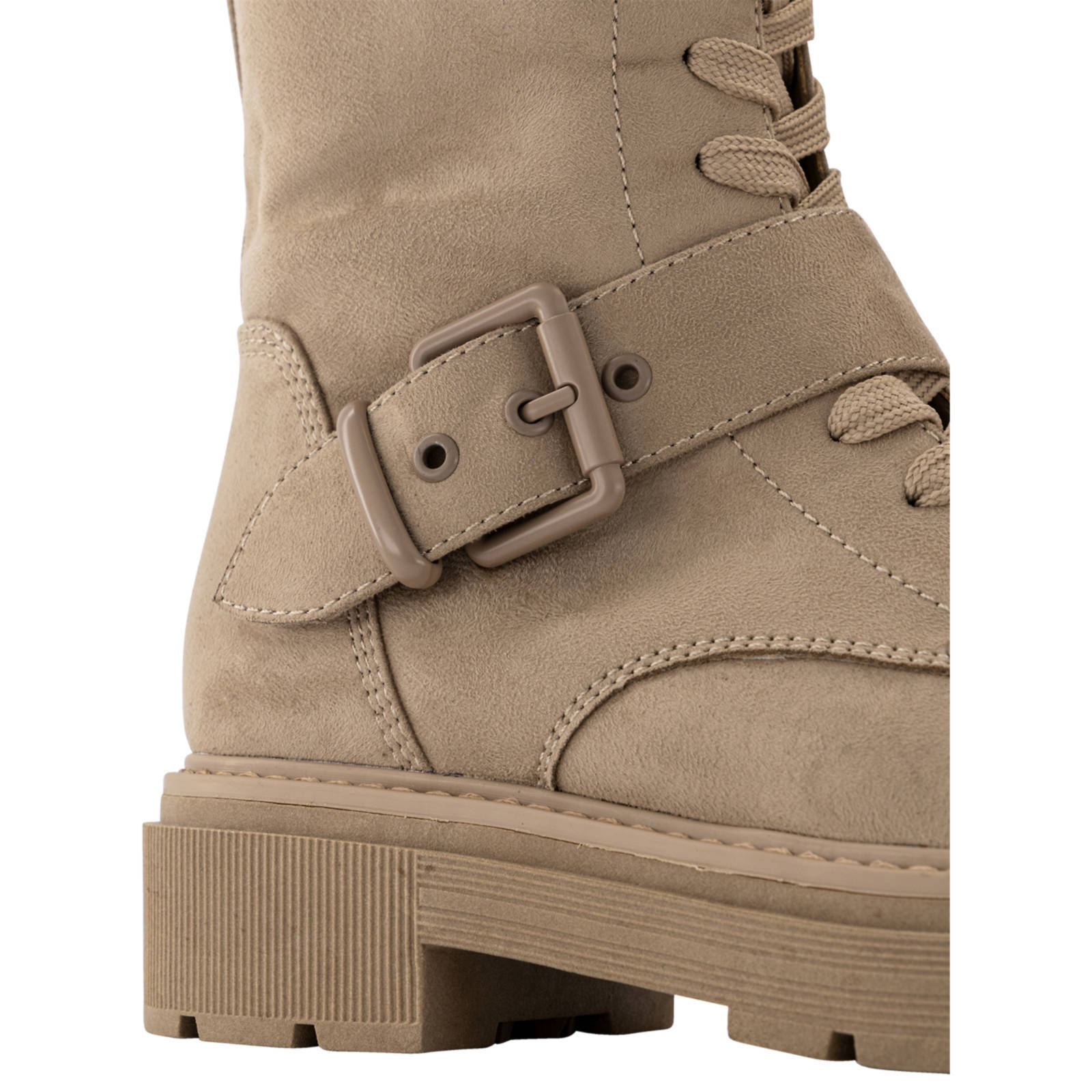 Oxmox veterboots met siergesp beige | wehkamp