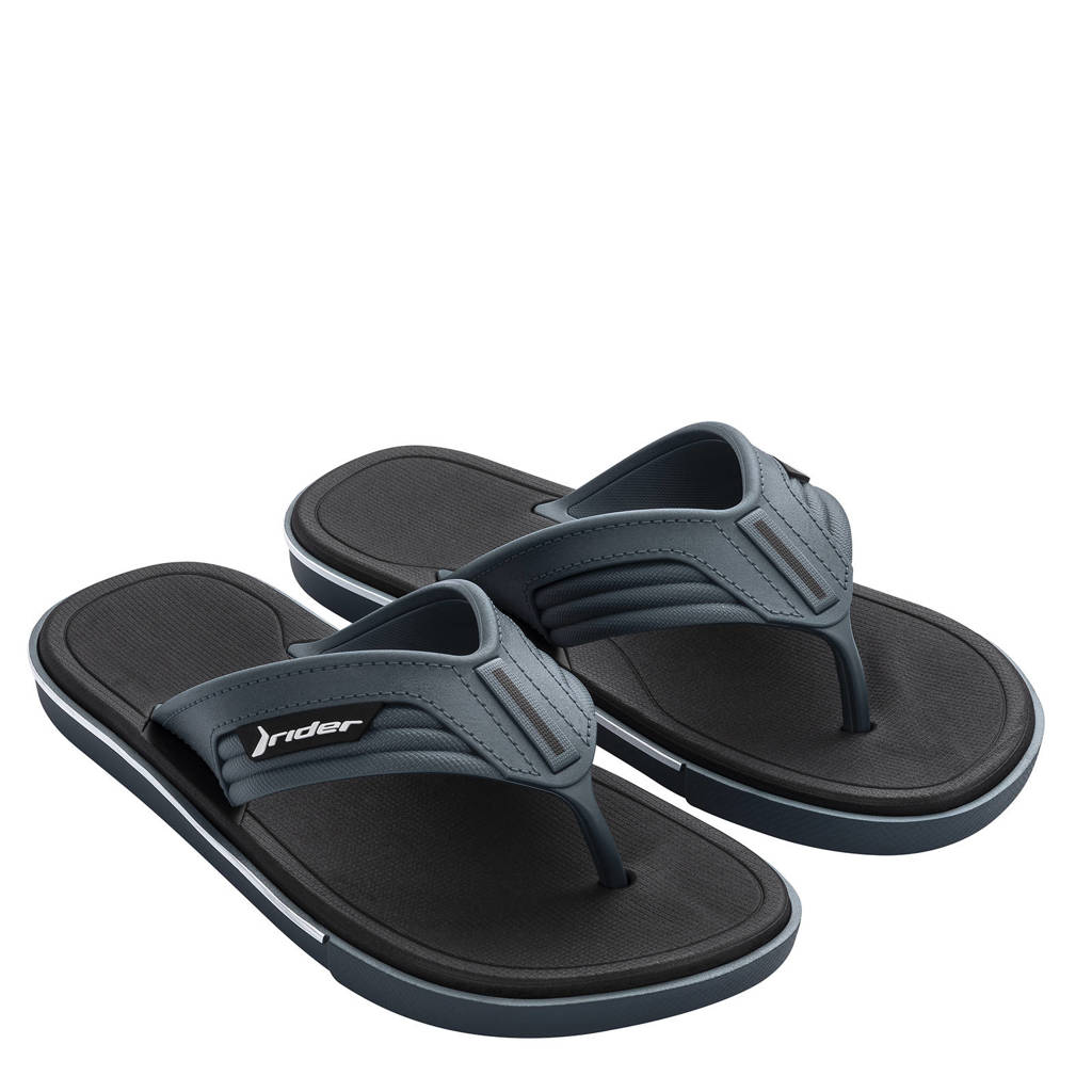 Blauwe heren Rider Spin Thong teenslippers van rubber