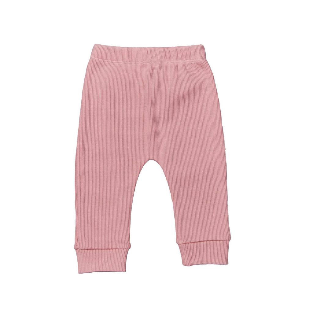 Roze meisjes WildWood baby slim fit broek van stretchkatoen met regular waist, elastische tailleband en effen