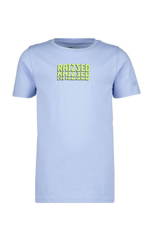 T-shirt Hanford met logo lichtblauw