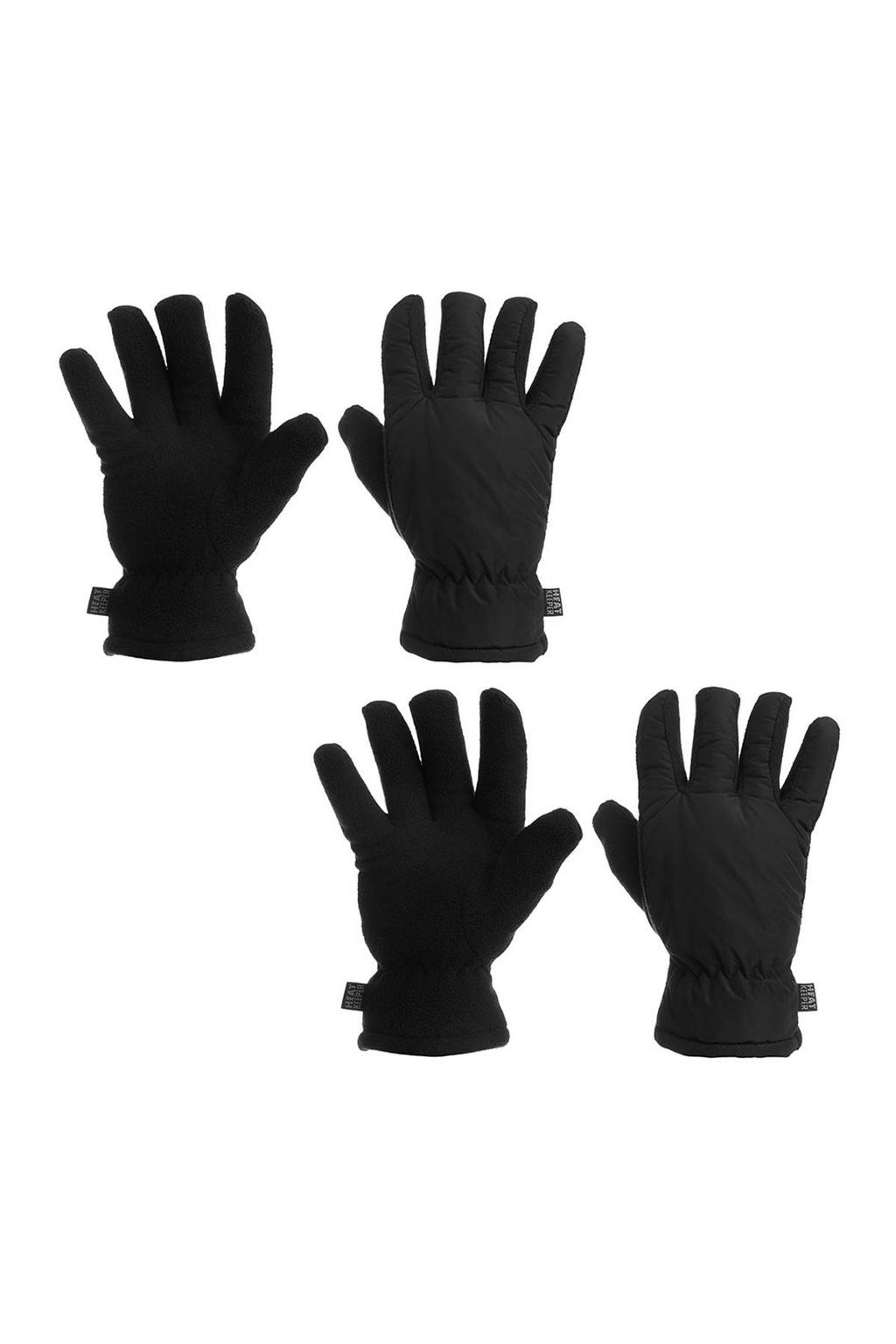 Heatkeeper thermo handschoenen - zwart (set van 2)