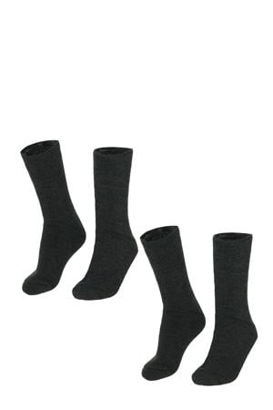 thermo sokken - set van 2 antraciet