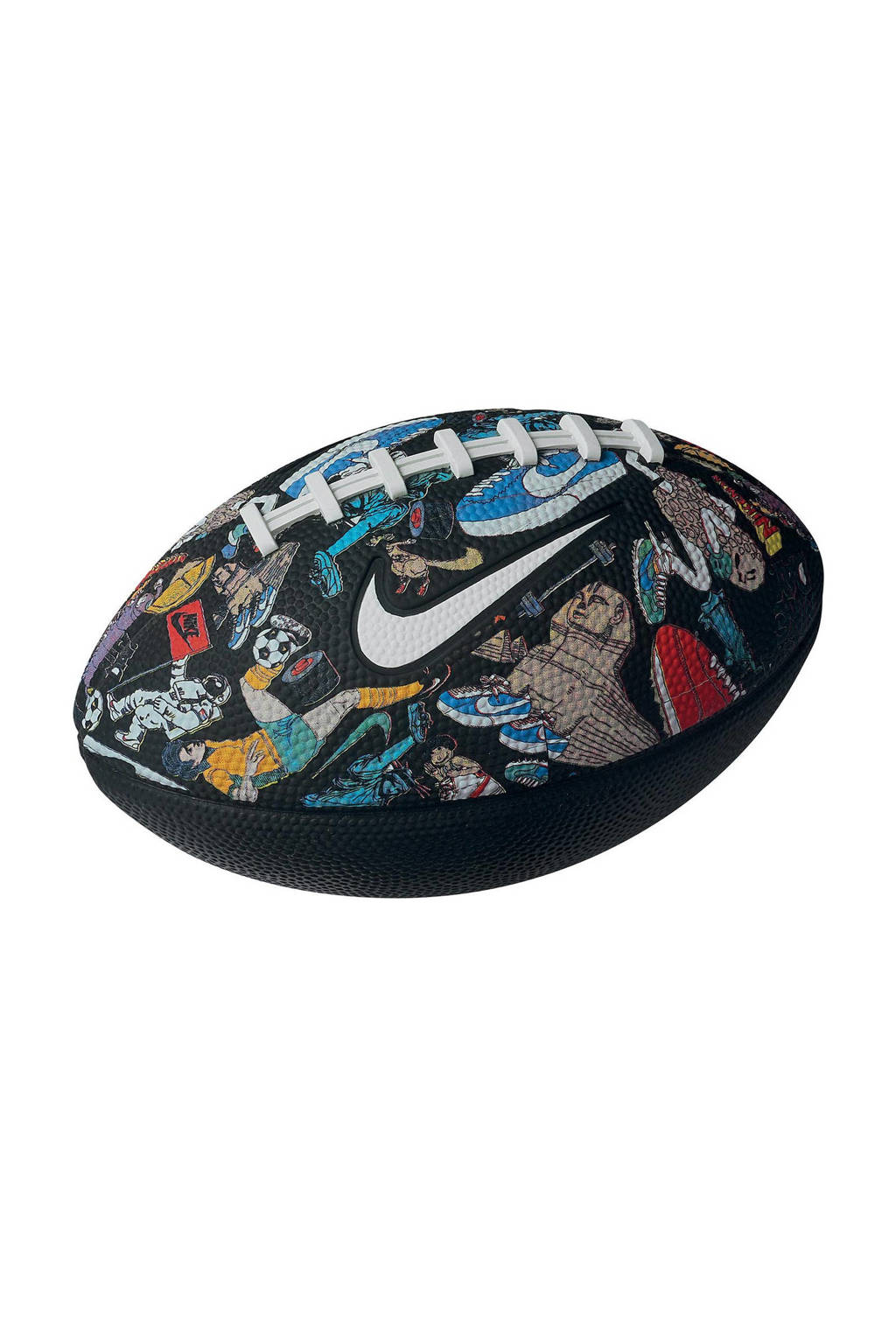 Nike mini American Football zwart/wit, Zwart/multi